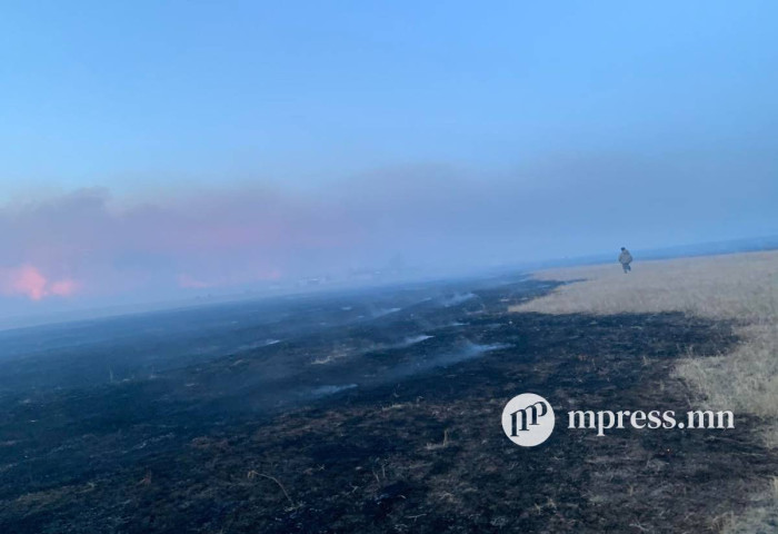Сүхбаатар аймагт хээрийн түймэр гарч 600 га талбай шатжээ