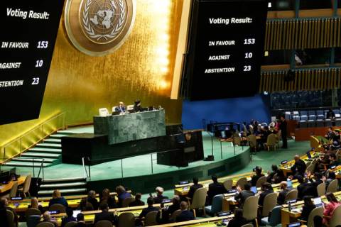 НҮБ-ын Ерөнхий Ассамблей Газын зурваст нэн даруй гал зогсоохыг шаардав