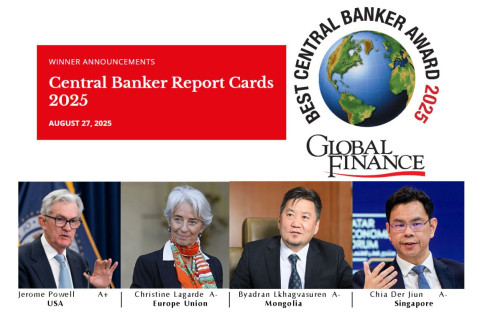 “Global finance” сэтгүүлээс Монголбанкны Ерөнхийлөгч Б.Лхагвасүрэнг “BEST CENTRAL BANK AWARD 2025”-д өндөр үнэлгээ авсан Төв банкны удирдлагуудын нэгээр нэрлэлээ