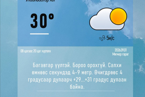 Цаг агаар: Есдүгээр сард эрт хүйтэрнэ