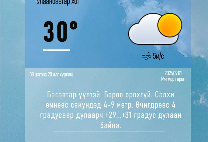 Цаг агаар: Есдүгээр сард эрт хүйтэрнэ