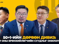 50+1-ийн дөрвөн ДИВИЗ: 2027 оны Ерөнхийлөгчийн суудлыг ОНИЛОГСОД