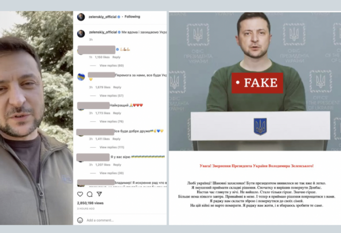 Зеленськийг дуурайлган хийсэн хуурамч видеог Фэйсбүүкээс устгалаа