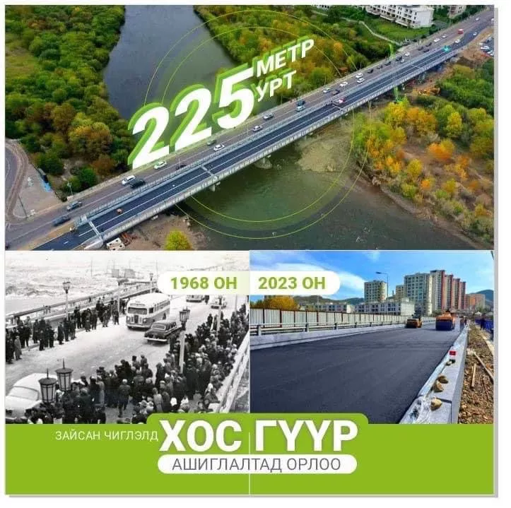 Зайсангийн чиглэлийн 225 метр хос гүүрний хөдөлгөөнийг өнөөдөр нээнэ