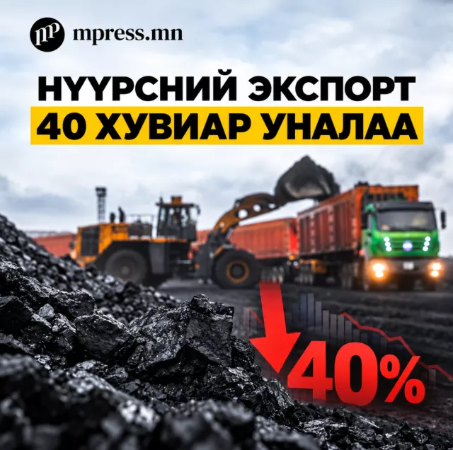 Нүүрсний экспорт 40 хувиар УНАЛАА