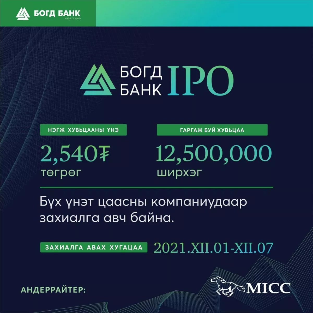 Богд банк IPO гаргана