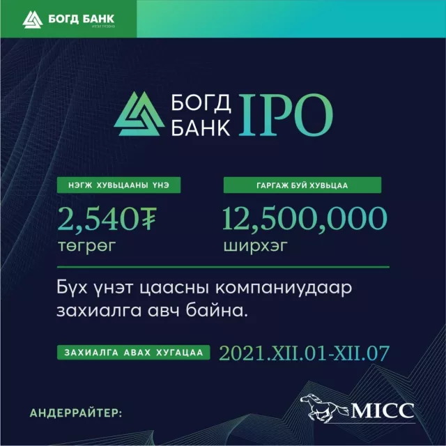 Богд банк IPO гаргана